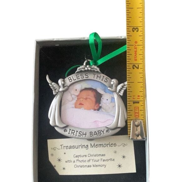 New Treasuring Memories Irish Baby Ornament With Gift Box Photo Frame Great Gift - Picture 8 of 8